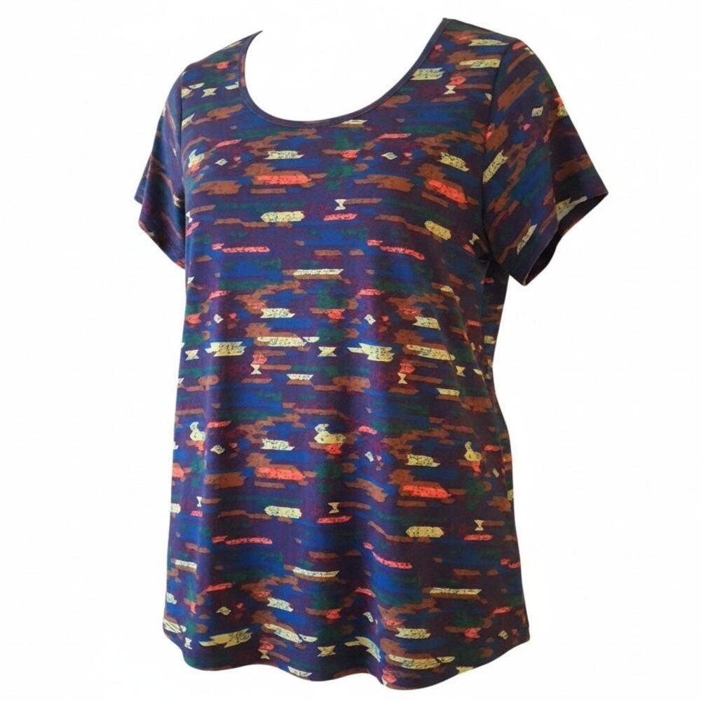 LuLaRoe IRMA High Low Multicolor design Short Sleeve Womens Size 3XL